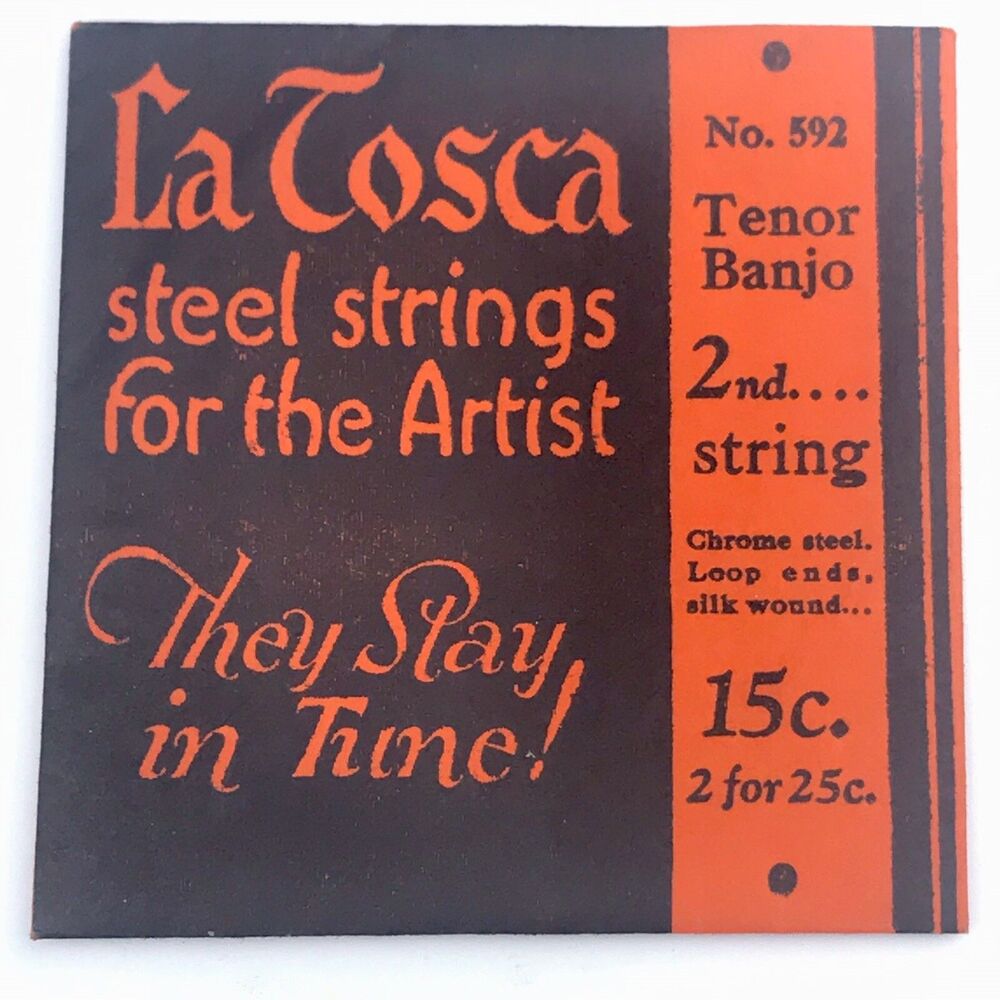 La Tosca Banjo 2nd String 592 Antique In Package Tenor Chrome Steel Silk Wound